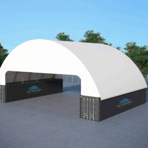 60x40ft (18x12m) Double Truss Industrial Grade Dome With 1/2 Front and Back Wall