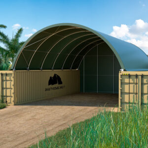 40x40ft (12x12m) Quicklock Commercial Grade Dome with End Wall (Army Green.)