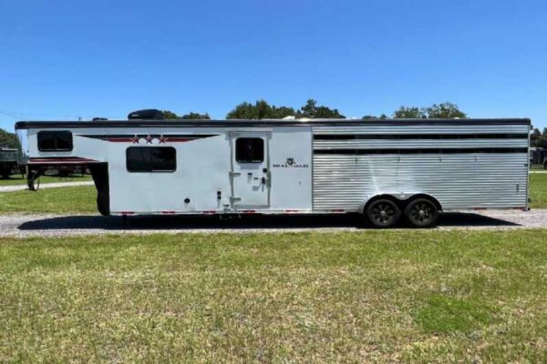 2024 Bison Trail Hand 708160 Stock Trailer with 8′ Short Wall - Image 3